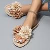 Summer Non-slip Comfortable/lightweight Women's Flat Slippers Fashion New Round Toe Elegant Open-toe Sexy Beach Slippers