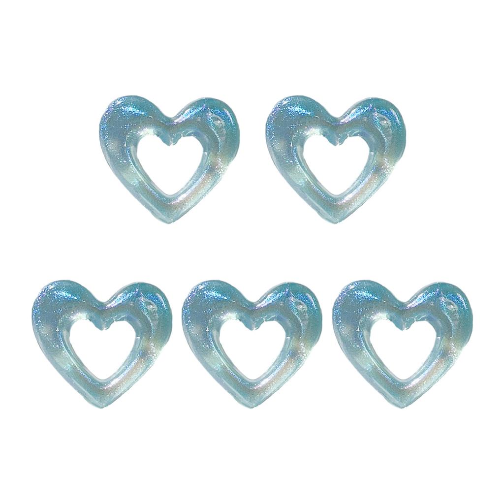 Set of 5 Acrylic Hollow Heart Pendant for DIY Earring Necklace Bracelets Jewelry