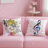 classic music theme Sheet Music Cushion Cover Soft  EasyWash Pillow Case  Versatile for Couch Bed Travel and Office