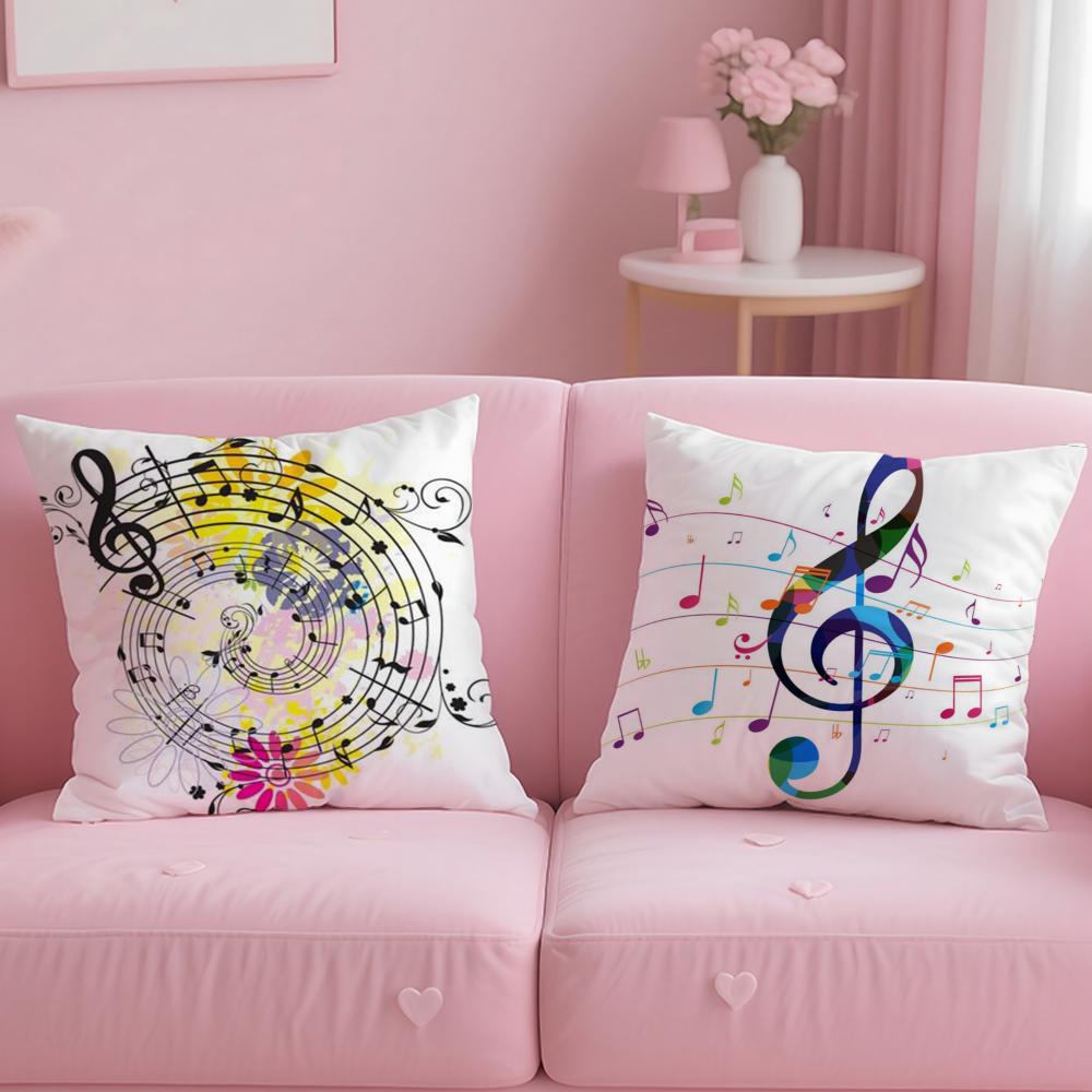 classic music theme Sheet Music Cushion Cover Soft  EasyWash Pillow Case  Versatile for Couch Bed Travel and Office