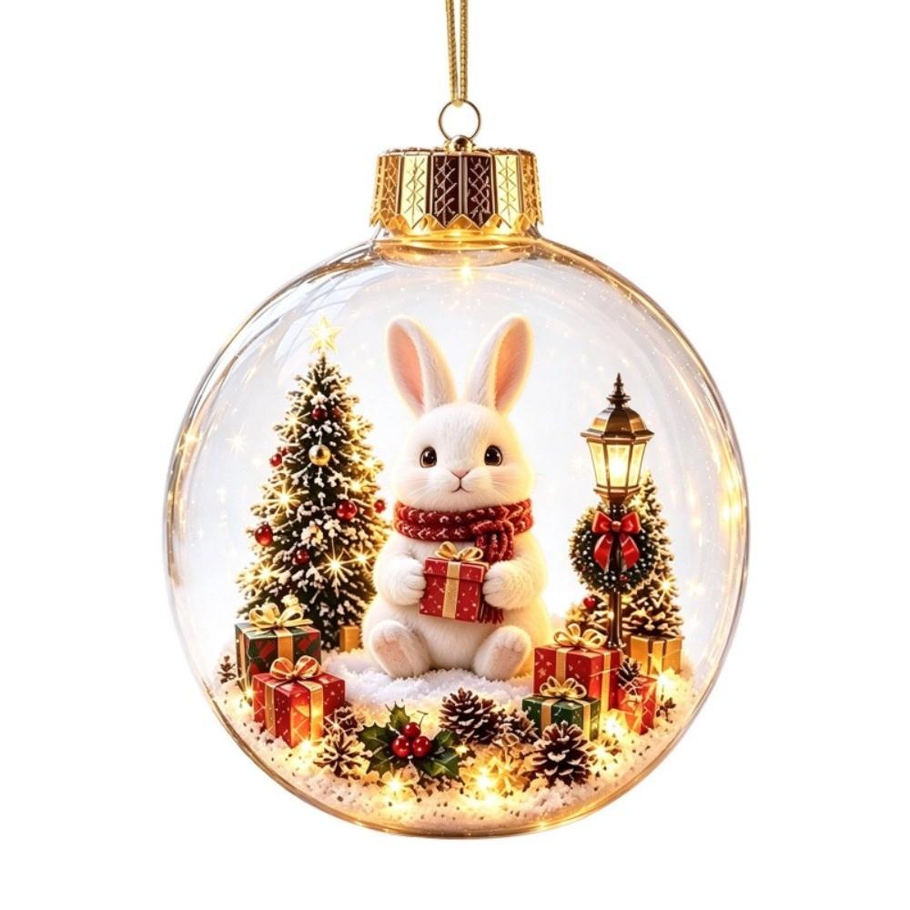 Acrylic Light-Up Christmas Ball Ornament Transparent LED Christmas Tree Globe Decor New Year