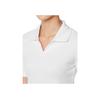 Calvin Klein Logo Embroidered Slim Fit Short Sleeve Polo Shirt Women tops White 47AB205-YAA