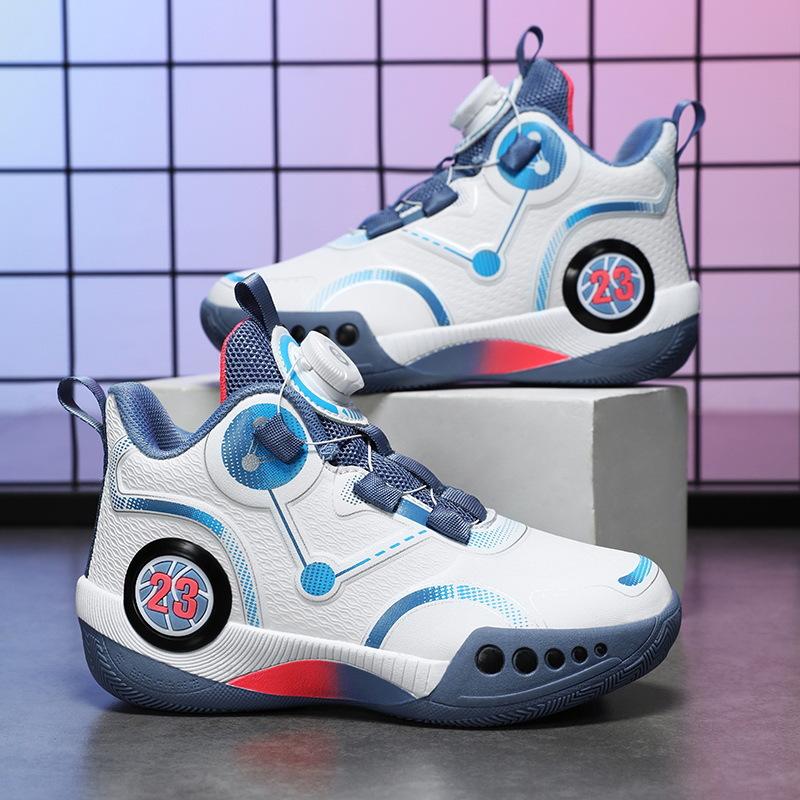 Lace-up-free No. 23 basketball shoes Boys' professional combat student training sneakers Children's Phantom 3 breathable running shoes