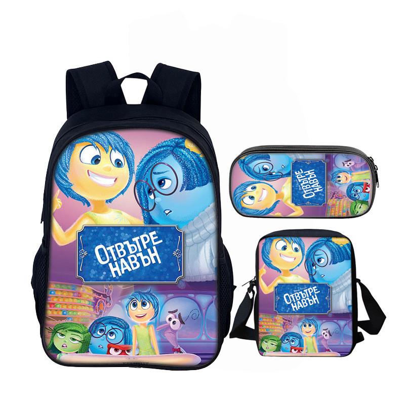 Inside Out 16inch School Backpack Set With Polyester Material For Kids And Teens