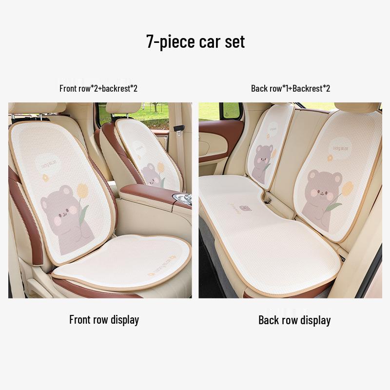 Tulip Little Bear Universal Car Seat Cushion - Cartoon, Cute, Non-Slip & Comfortable for All Seasons.