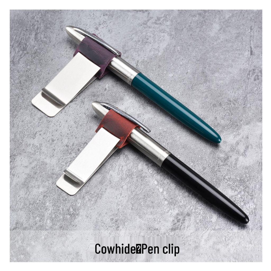 Traveler's Notebook Cowhide Brass Pen Clip - Retro Stainless Steel Sleeve for Metal Crafts