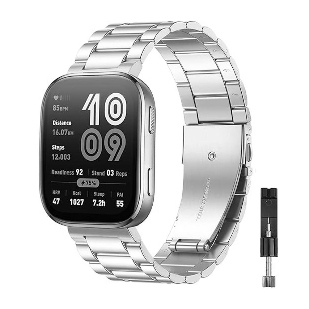 

Metal Watch Band for Amazfit Bip 6/5/Active 2/3/Max/Balance 2/T-Rex 3 Belt Stainless Steel Bracelet Correa Amazfit Helio Strap 20mm watch strap серебряный