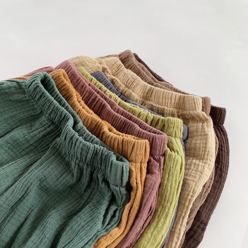 Double Layered Mosquito Repellent Pants for Children's Summer Vintage Pants Boys and Women's Korean Outerwear Pants