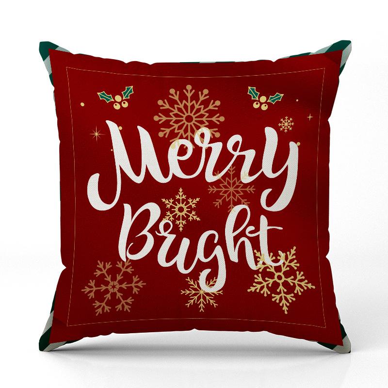 New Red Snowman Christmas Pillow Case Line Printed Pillow Case Festive Room Sofa Decoration Cushion Case