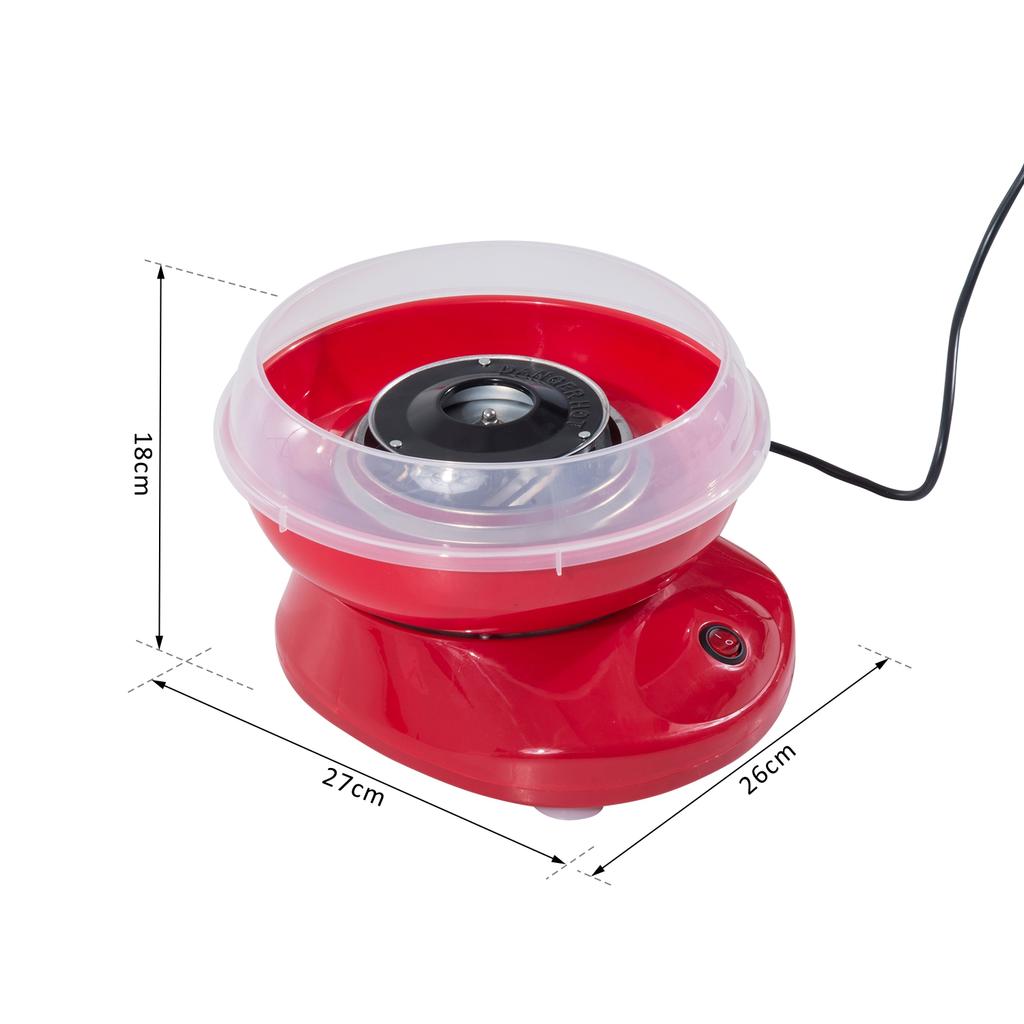 Cotton Candy Machine for Home Cotton Candy Machine with Sticks and Measuring Spoon Height 18 Cm 550W for Children's Party, Birthday, Party Red