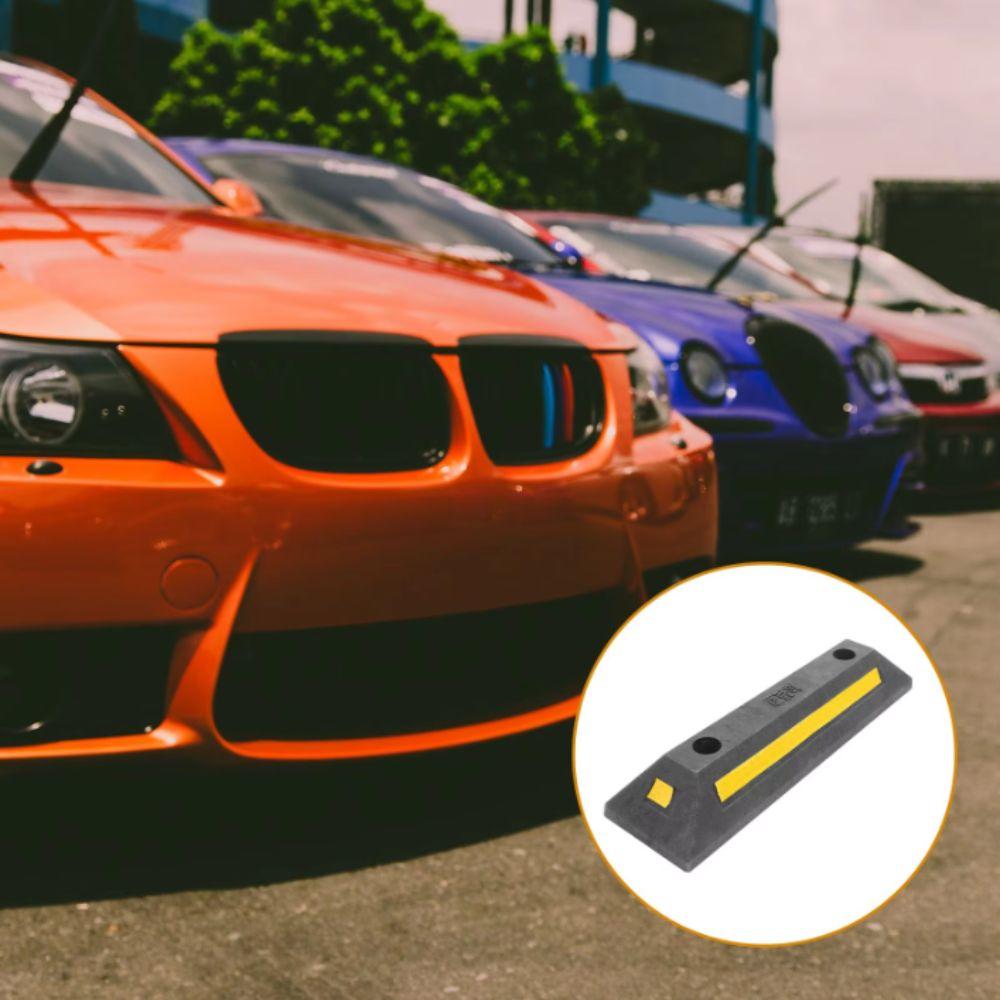 Rubber Parking Stopper Heavy Duty Vehicle Floor Stopper Auto Wheel Guide Block  Car Parking Safety