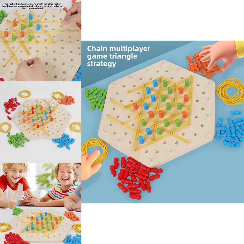 Wooden Geometric Chain Puzzle Game For Family Brain Teasers And Skills Development