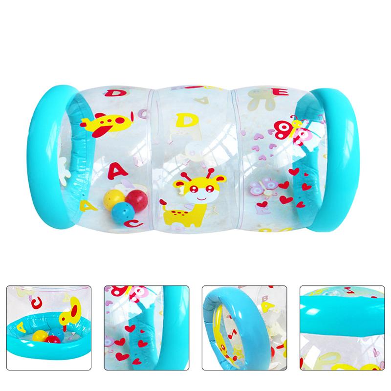 PVC Inflatable Bell Toys for Children Sturdy Inflatable Roller Plaything Colorful Crawling Roll Ball Toy for