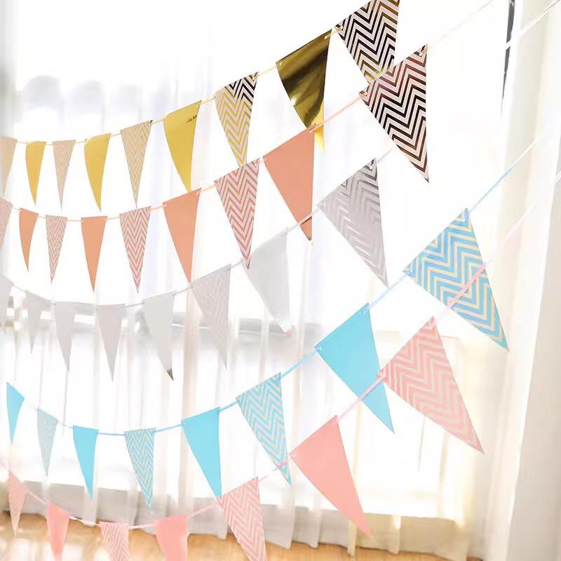 Birthday Party Pennant Birthday Party Decoration Scene Arrangement Trunk Kindergarten Hanging Flag Banner Pulling Flag