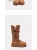 Women's Mid-Calf Gray High-Top Snow Boots 2025 - Thick-Soled, Velvet-Lined Winter Footwear
