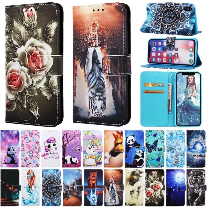 Cute Mandala Flip Phone Case For Samsung Galaxy A01 A02 A02S A03S A04 A04S A05 A05S A10 A10S Wallet Card Slot Protect Cover D03D