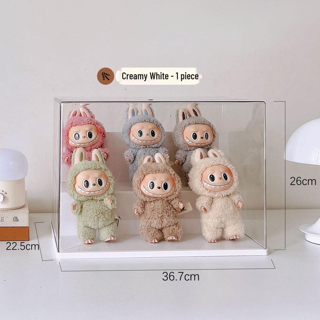 Rotating Labubu Plush Figurine Display Box and Stand