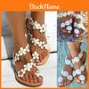 Elegant Women Summer Bohemia Flower Beach Sandals Flat Shoes Slippers Flip Flops