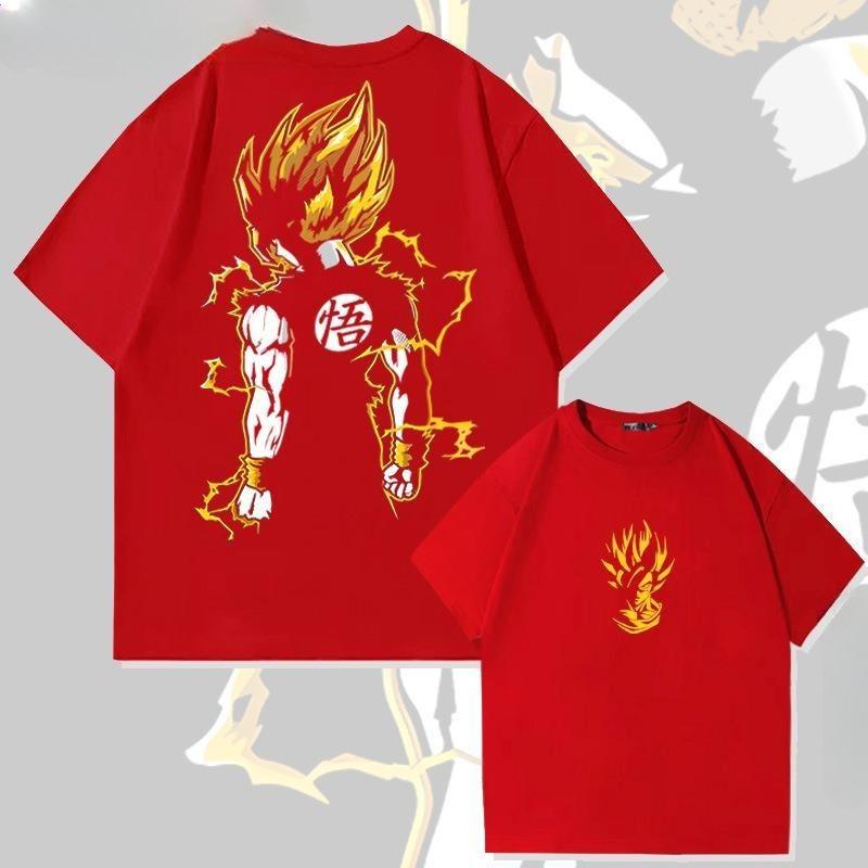 Japanese Animation Dragon Ball Wukong Tide Short-sleeved T-shirt Men's and Women's Summer Tide Brand Loose Summer Top