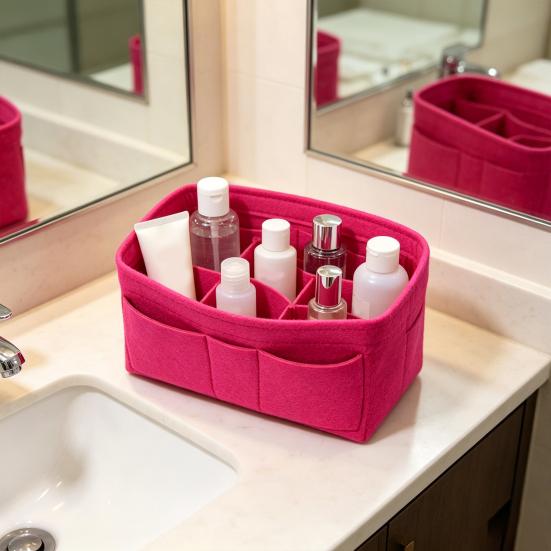 Toiletry Bag Organizer Multi-Pocket Inner Lining of Bag Protects Bag from Scratches And Stains