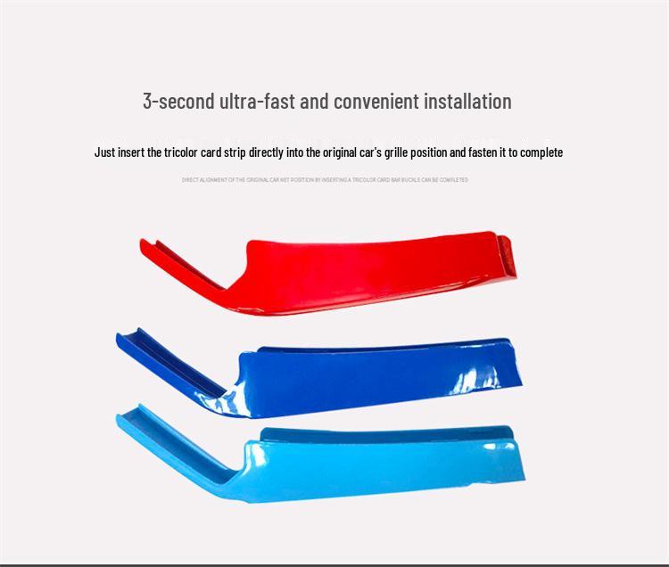Tricolor Decorative Strips for BMW Kidney Grille: Fits 19-22 New 3 Series & G20 Series