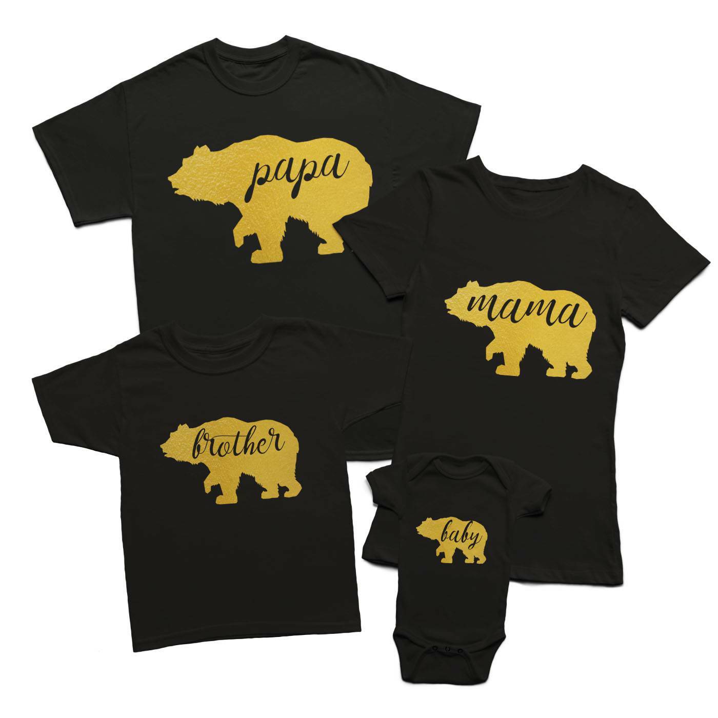 Bear Family  Matching Funny T Shirt Mens Womens Tees Tops L