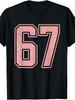 6 7 Numéro 67 Baseball Drôle Meme T-shirt pour Unisexe T-shirt Rétro Décontracté à Manches Courtes avec un Col Rond Et Imprimé