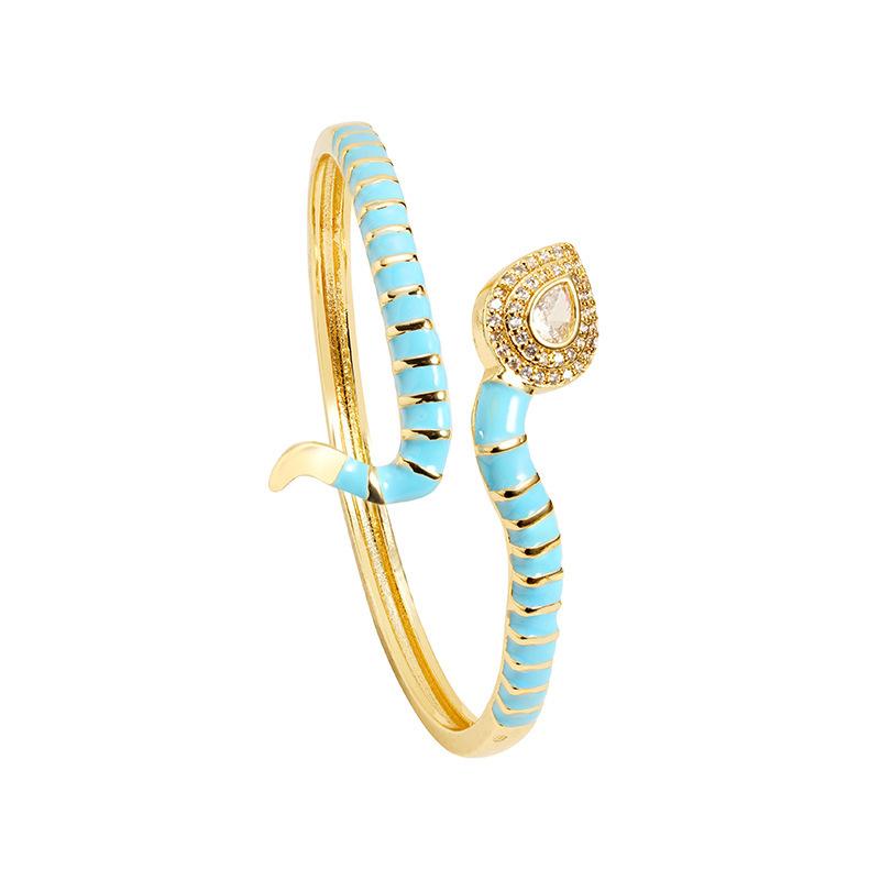 Light Luxury Zodiac Snake-shaped Open Ring National Fashion Versatile Bracelet One Size(16-22CM)