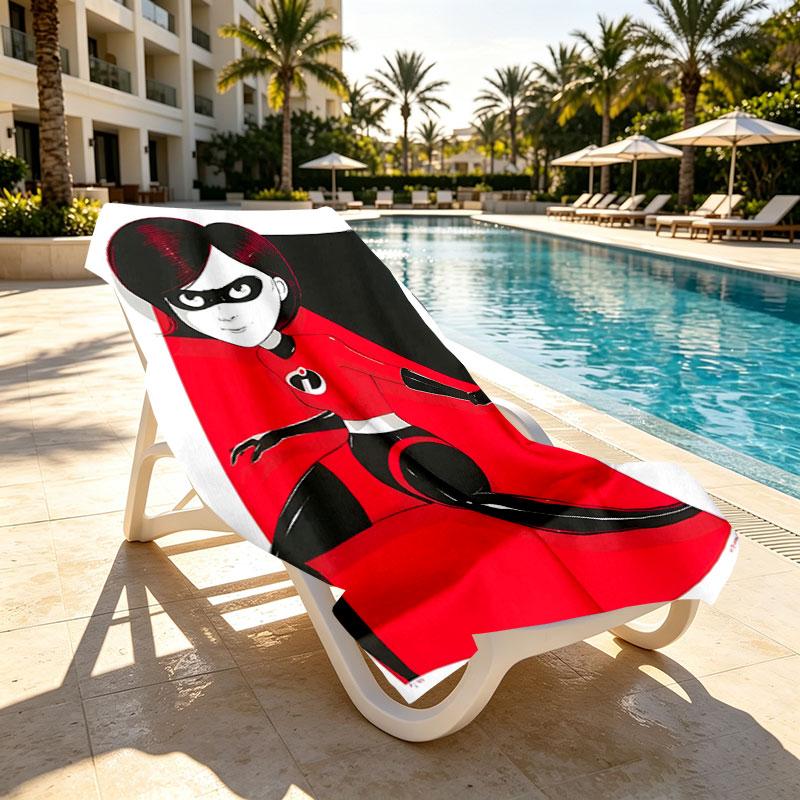 Incredibles Print Beach Towel Design, Soft, Lightweight. for Home Bathroom, Spa, Pool, Yoga, Surfing, Camping, Gift for Family, Friend