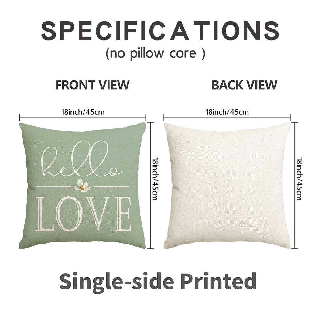 1/4Pcs Plant Flower Pillow Cover, Summer Decorative Cushion Cover, Rural Farmhouse Home Room Sofa Pillow Cover