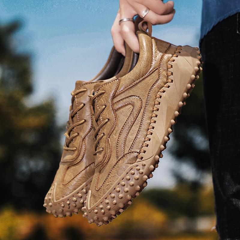 

Мужские мокасины Мужская повседневная обувь в стиле ретро с высоким берцем Повседневная обувь большого размера Легкие ботильоны 46 коричневый