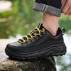 Men's Hiking Shoes PU Leather Casual Sports Shoes Fashion Lace-up Platform Shoes Waterproof Walking Shoes Big Size 39-48