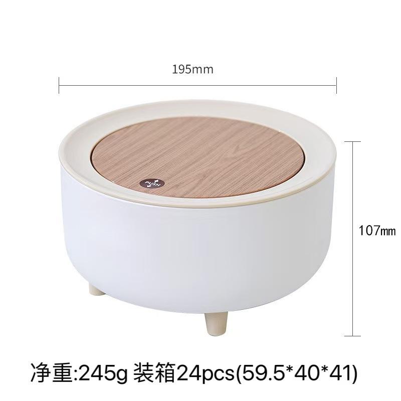 

Elegant Touch Press Trash Bin with Lid for Home Living Room Bedroom Office Desktop Creative Storage