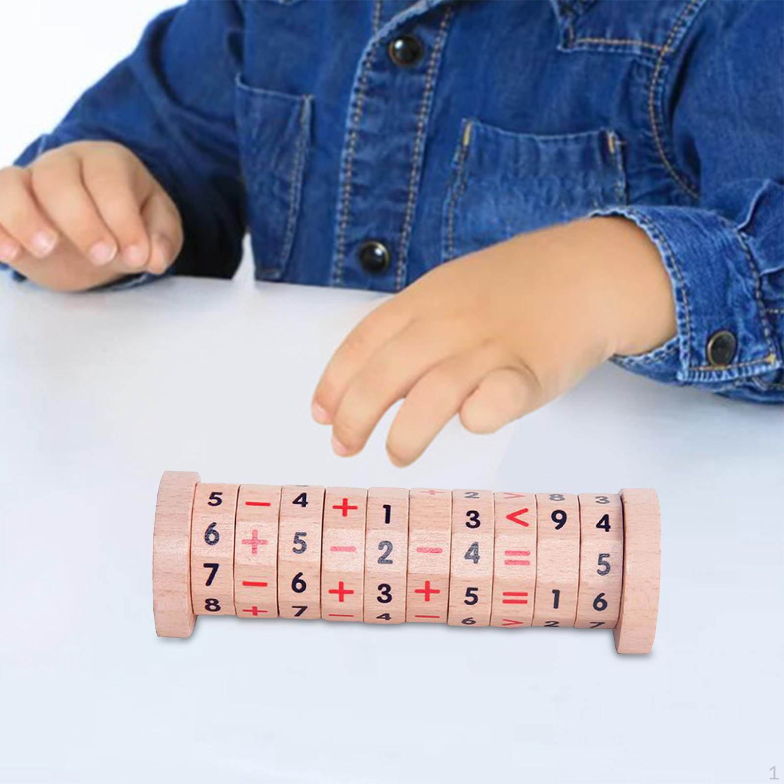 Math Rotating Blocks Toy Cylinder Numbers Children Educational Learning Mathematics