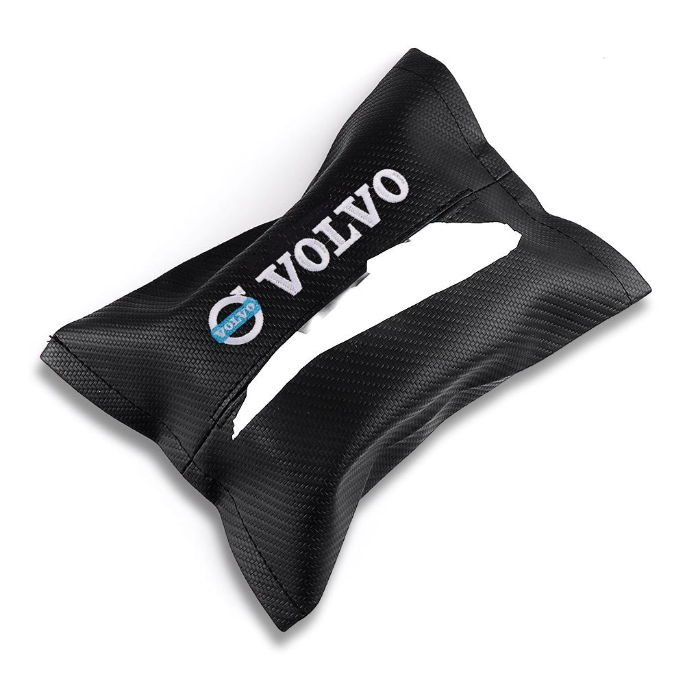

1pc New Carbon Fiber Car Tissue Box Sunshade Seat Backrest Suspension Car Armrest Box Storage Organization For Volvo V60 XC90