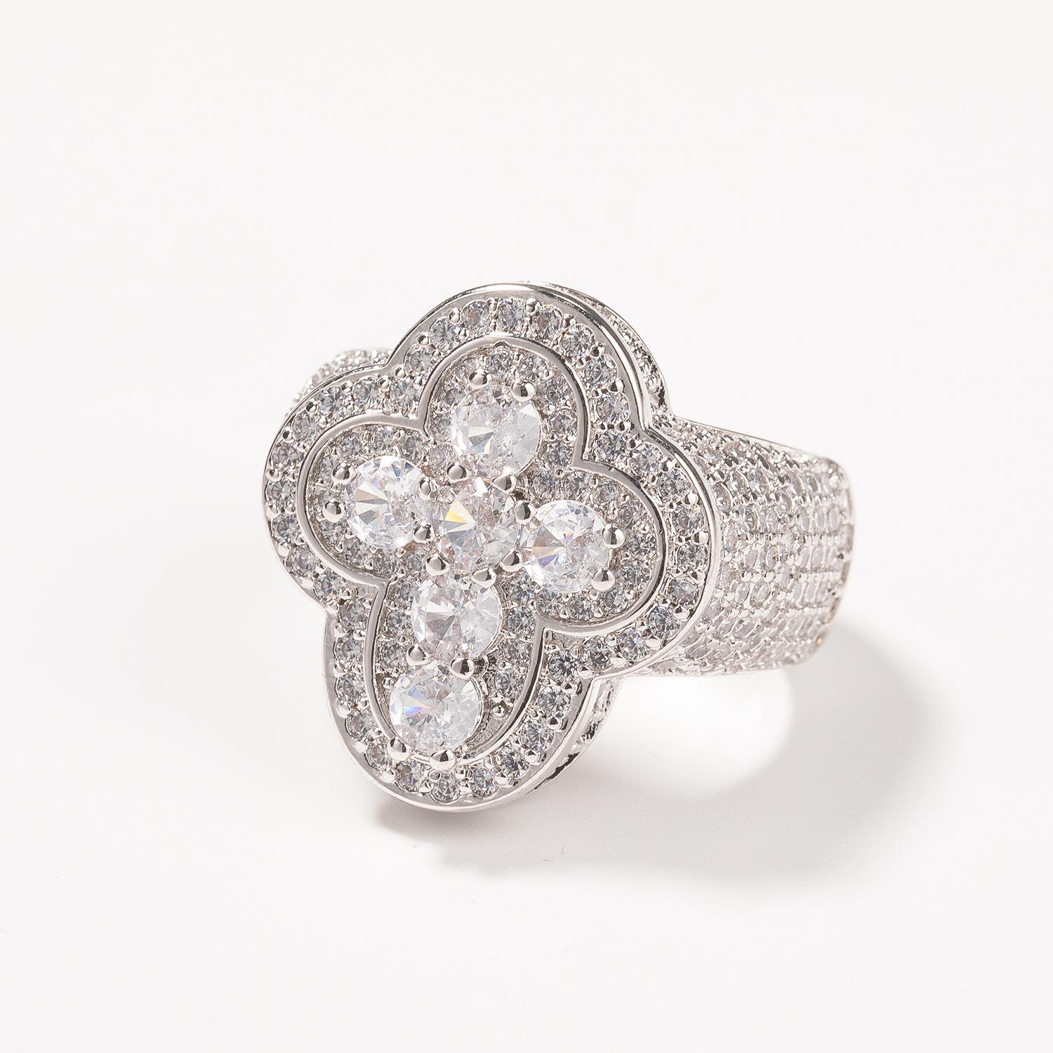 

Gu Meng, hip hop ring, cross ring, copper inlaid zircon, ring niche high-end sense No. 11 срібний