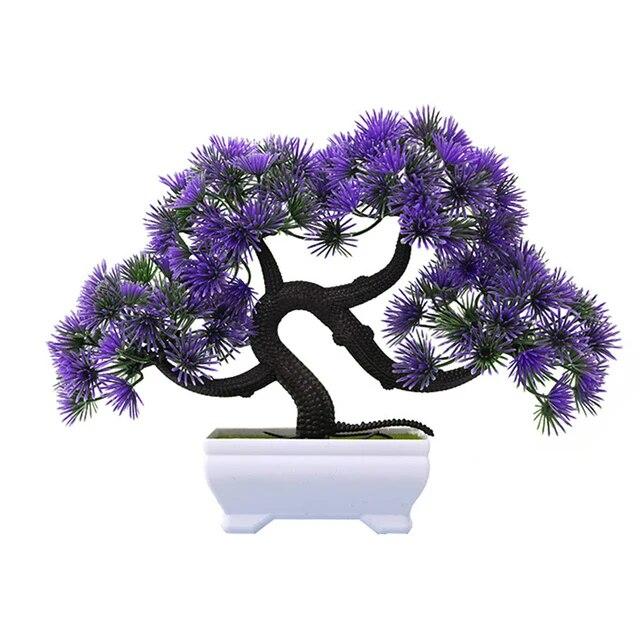 

Искусственные пластиковые растения Бонсай Маленький горшок для дерева Цветочный сад в горшке Поддельные растения Композиция Украшения Комната Домашнее украшение Новый фиолетовый