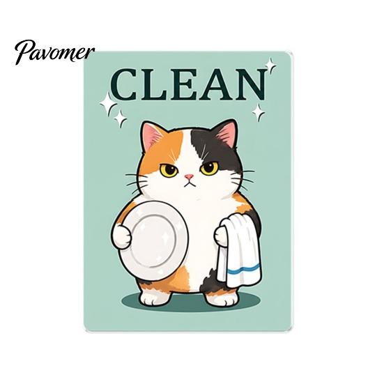 Cartoon Fridge Magnet Clean Dirty Dishwasher Magnet, Acrylic Animal Sign, Status Reminder Double-Sided & for Kitchen Decoration Sign