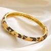 Traditional Colorful Flower Bangle Enamel Women's Hand Bracelet Vintage Cloisonne Bangle  Ladies