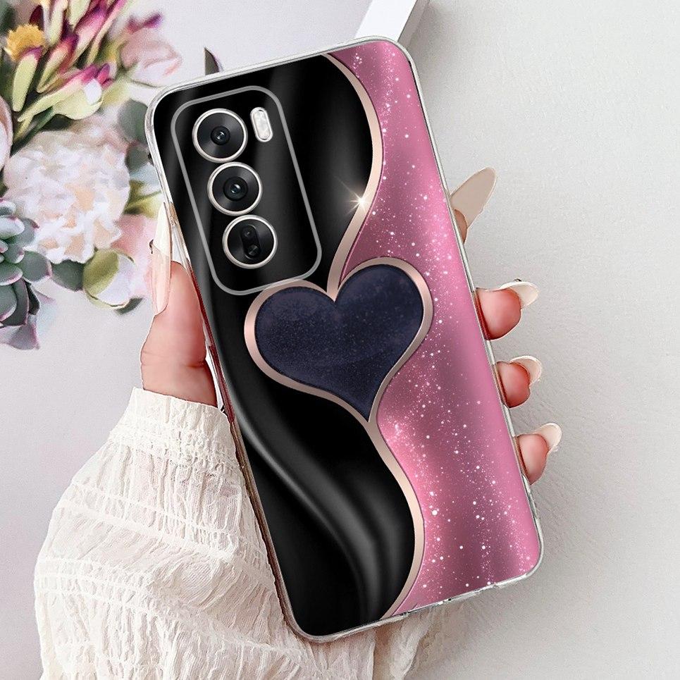 For Cover Oppo Reno12 Pro CPH2629 / Reno 12 5G CPH2625 Phone Case Colorful Flower Butterfly Lxuru Women Fashion Soft Siliocne
