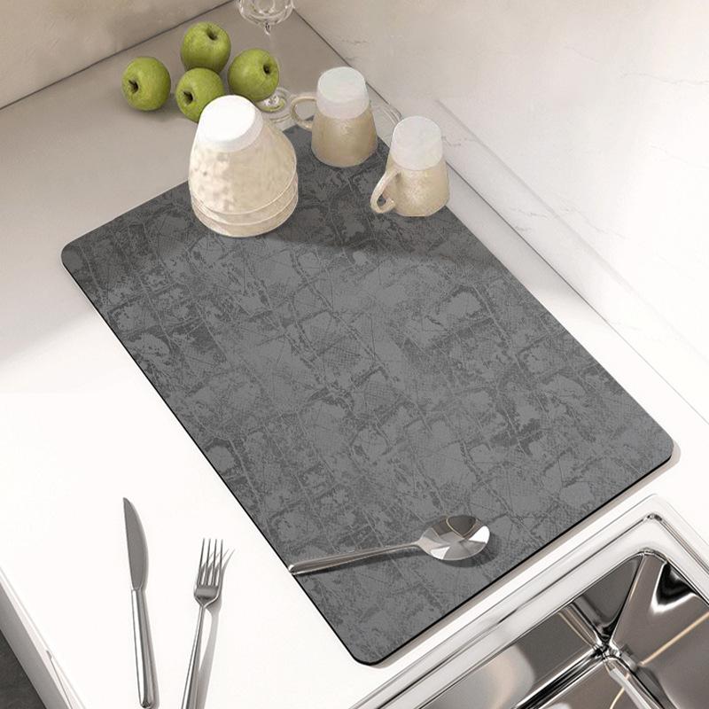 Kitchen Countertop Drain Mat Absorbent Non-slip Mat Tableware Drying Mat Cup Mat Insulated Tea Table Bar Mat