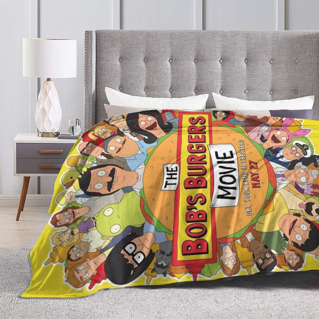 Gemütliche Bobs Lustige B-Burger Decke Merch Heimdeko Überwurfdecken Ultra-Weiches Fleece für Reisen