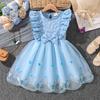 Girl Short Sleeves Dress Children Kid Casual Summer Beach Sundress Princess Dresses Clothes