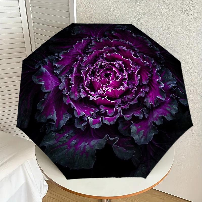 Purple Passion Bloom: Umbrella with Auto Open/Close, Outdoor Protection, Lightweight and Durable Travel Accessory 123