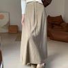 Skirt for Women Casual Versatile Elastic High Waist Long Loose Thickened Stretchy Slim Solid Colour Knit  Skirt