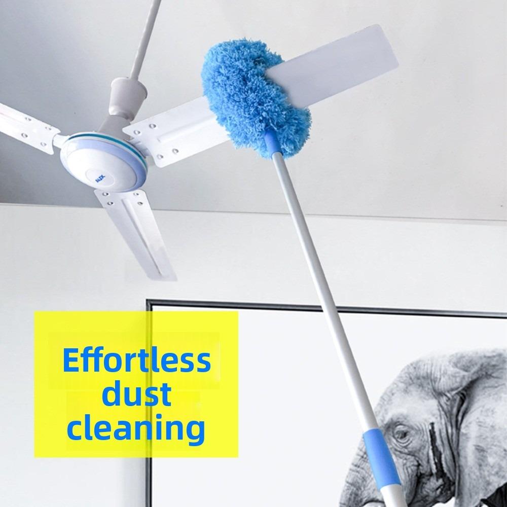 Long Handled Extendable Feather Duster Rings Shape Reusable Ceiling Fan Duster Aluminum Alloy Splicing Microfiber Cleaner Brush