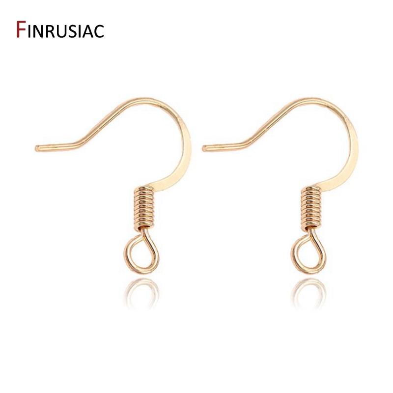 

14K Gold Plated Earring Hooks High Quality Brass Metal Ear Wire DIY Jewelry Making Finding Wholesale 10 Pairs
