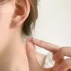S925 Silver Sweet Hollow Heart Screw Back Earrings For Women Minimalist Small Cartilage Studs Sleep Friendly