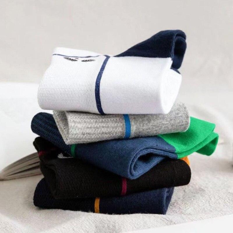 5 Pairs Men's Short Socks Letter P Mesh Socks Spring/Summer Sweat-absorbing and Breathable Sleeve Thin Ins Fashion Socks