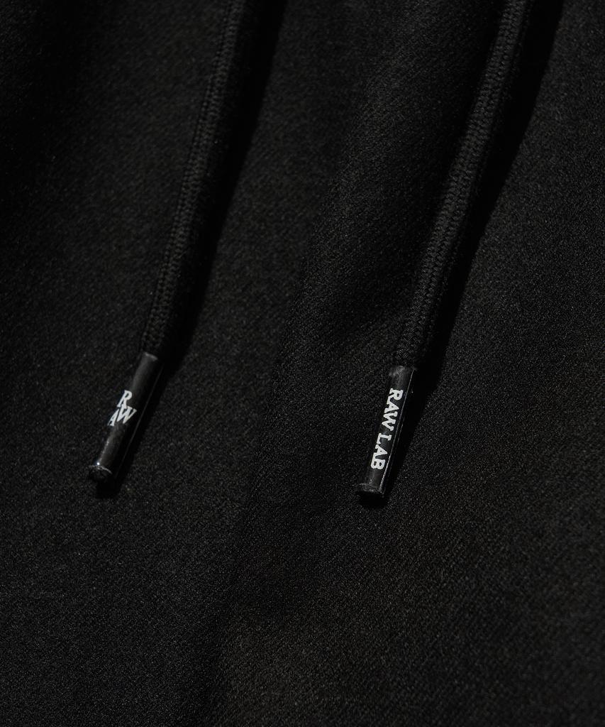 RAW LAB Relaxed Double-Pleat Wide Slacks (Black)